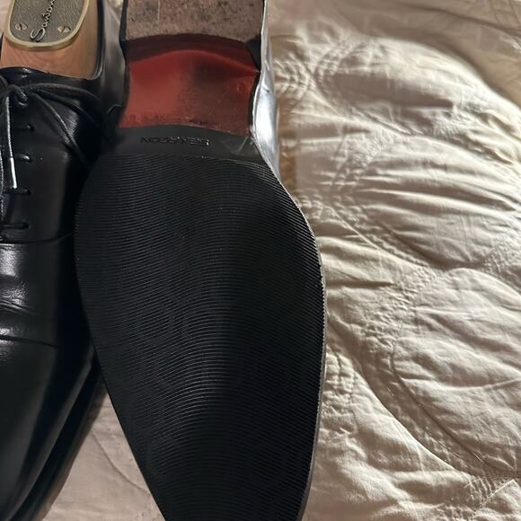 US Size 10 Santoni Black Leather CapToe Goodyear Oxfords - Picture 14 of 14